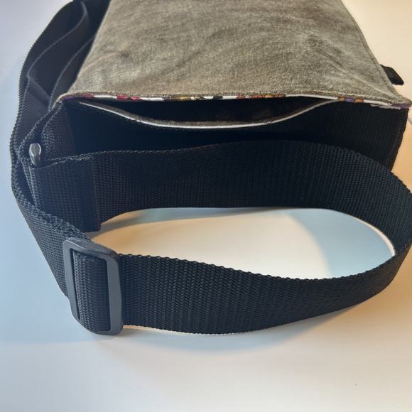 Messenger Crossbody Bag Velour Whimsy Novelty Fabric Lining Hippie Boho Brown - Picture 8 of 12